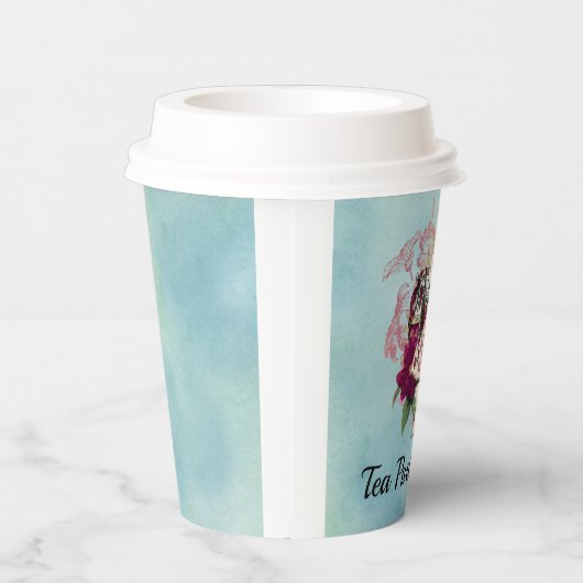 Fancy Wonderland White Rabbit Tea Party to Go Papieren Bekers (Rechts)