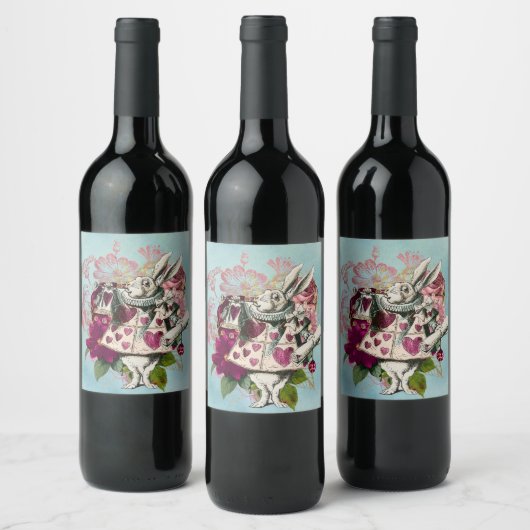 Fancy Wonderland White Rabbit Wijn Etiket (Flessen)