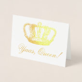 Fancy Yaas Koningin Fabulous Goud Folie Kroon Folie Kaarten (Voorkant)
