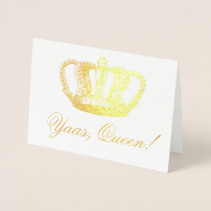 Fancy Yaas Queen Fabulous Gold Foil Crown Folie Kaarten