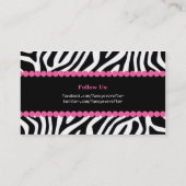Fancy Zebra afdrukken Visitekaartje (Achterkant)