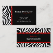 Fancy Zebra afdrukken Visitekaartje (Voorkant / Achterkant)