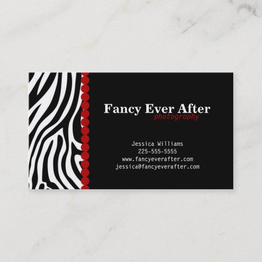 Fancy Zebra afdrukken Visitekaartje (Voorkant)