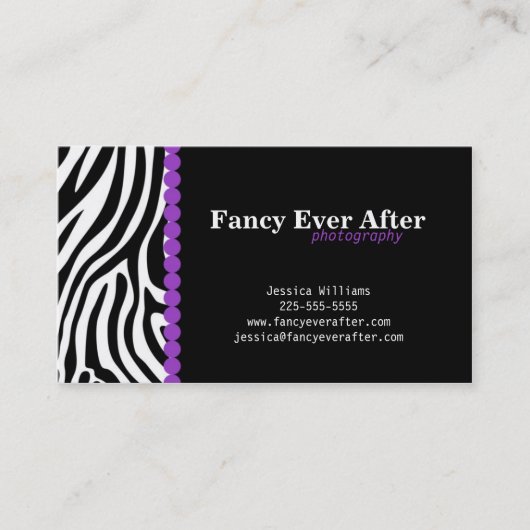 Fancy Zebra afdrukken Visitekaartje (Voorkant)