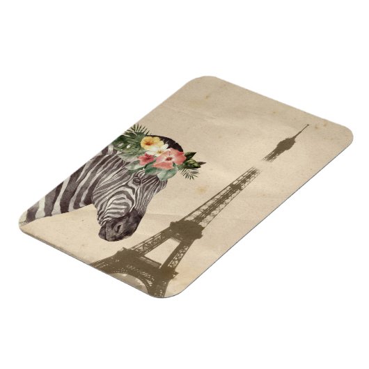 Fancy Zebra- en Eiffeltoren Magneet (Linkerzijde)