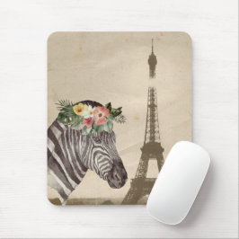 Fancy Zebra- en Eiffeltoren Muismat