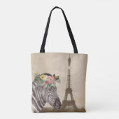 Fancy Zebra- en Eiffeltoren Tote Bag (Achterkant)