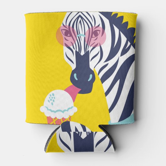 Fancy Zebra: Roze Zonnebril . Blikjeskoeler (Voorkant)