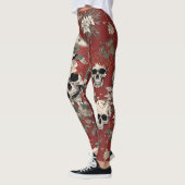 Fancy Zeefdruk Stijl Schedel Kerstmis Leggings (Links)