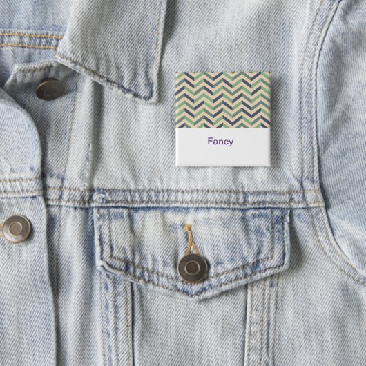 Fancy Zigzagpatroon Buttonnen | Stijlvolle geometr Vierkante Button 5,1 Cm (In situ)