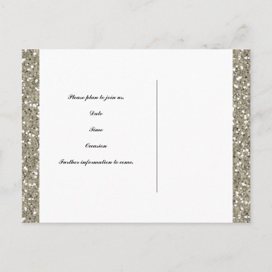 Fancy zilver en rood Bewaar de datum Aankondigingskaart (Achterkant)