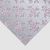 Fancy Zilver en Roze/Paarse Damast Tissuepapier (Detail)