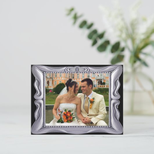 Fancy Zilver Lijst Voeg hier foto toe Briefkaart (Staand voorkant)