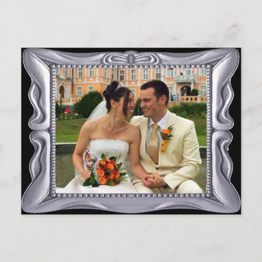 Fancy Zilver Lijst Voeg hier foto toe Briefkaart (Voorkant)