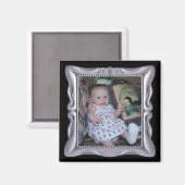 Fancy Zilver Lijst Voeg hier foto toe Magneet (Voorkant / Achterkant)