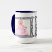 Fancy Zilver Lijst Voeg hier foto toe Mok (Voorkant links)