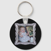 Fancy Zilver Lijst Voeg hier foto toe Sleutelhanger (Voorkant)