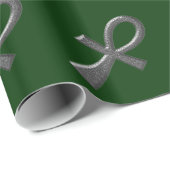 Fancy zilveren Ankh inpakpapier (Rol Hoek)