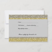 Fancy zilvergoud Glitter RSVP (Voorkant)