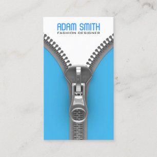 Fancy Zipper Elegant Mode Designer Modern Blue Visitekaartje