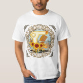 Fancy zonnebloemen Beauticien T-Shirt (Voorkant)