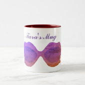 Fancy zonnebril Aangepaste naam Tweekleurige Koffiemok (Center)