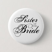 Fancy zuster van de Bride Black Ronde Button 5,7 Cm (Voorkant)