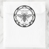 Fancy zwart bijen honing label personaliseren (Tas)