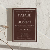 Fancy Zwart Crème Oud Geld QR Code Foto Bruiloft Kaart