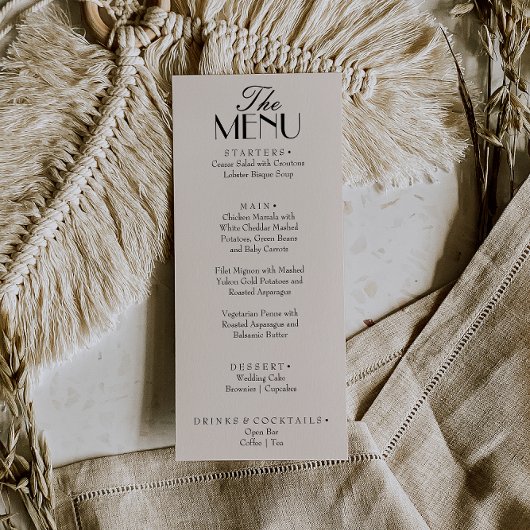 Fancy Zwart Crème Oude Geld Luxe Trouwfeest Menu