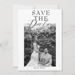 Fancy Zwart En Wit Oud Geld Foto Bruiloft Save The Date