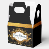 Fancy zwart|Gold Royal African Prince Bedankdoosjes (Geopend)