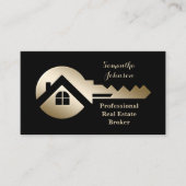 Fancy zwart met Gold Key Real Estate Visitekaartje (Voorkant)