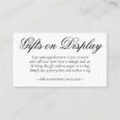 Fancy zwart script | Elegante geschenken tonen ged Informatiekaartje (Voorkant)