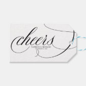 Fancy zwart script juicht wijnfles Labels Cadeaulabel (Voorkant (Horizontaal))
