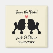 Fancy Zwart Speelgoed Poedels Bruiloft Save the Da Magneet (Voorkant)