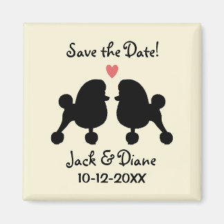 Fancy Zwart Speelgoed Poedels Bruiloft Save the Da Magneet