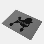Fancy Zwart Standaard Poedel Hond Silhouet Custom Deurmat (Schuin)