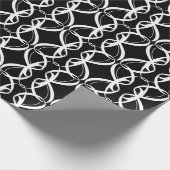 Fancy zwart-wit bruiloft, Verlovingen ringen Cadeaupapier (Hoek)