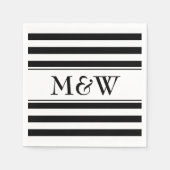 Fancy zwart-wit gestreepte servetten voor bruiloft (Voorkant)