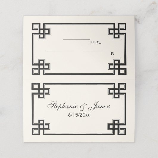 Fancy zwart-wit - Grieks zeer belangrijk Lijst - E Plaatskaartje (Buitenkant ongevouwen)