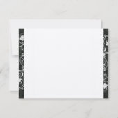 Fancy zwart wit leder Dank u Bedankkaart (Achterkant)