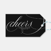 Fancy zwart-wit proost wijnfles Labels Cadeaulabel (Voorkant (Horizontaal))