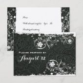 Fancy zwart-wit Rustisch Boat RSVP Kaartje (Voorkant / Achterkant)