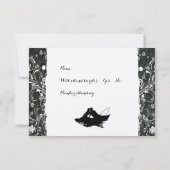 Fancy zwart-wit Rustisch Boat RSVP Kaartje (Achterkant)