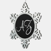 Fancy zwart-wit tin sneeuwvlok ornament (Rechts)