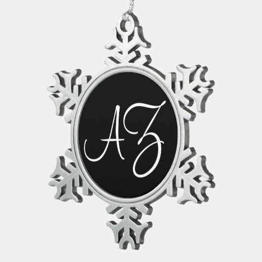 Fancy zwart-wit tin sneeuwvlok ornament (Rechts)