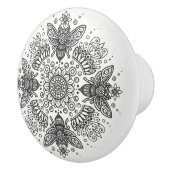 Fancy zwarte bijen keramische knop (Rechts)