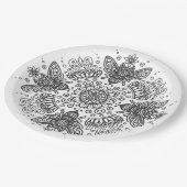 Fancy zwarte bijen Mandala Papieren Bordje (Gekanteld)