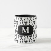 Fancy zwarte boog monogram mok (Midden)
